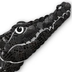 10 Ronds en cuir de Crocodile Noir