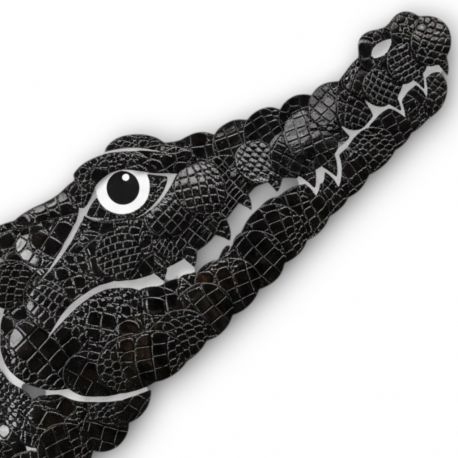 10 Ronds en cuir de Crocodile Noir