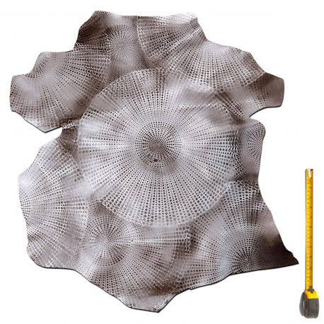Peau entière de Chèvre gris argenté imprimé