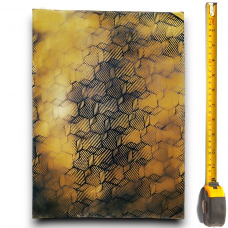 Cuir épais tannage végétal Vachette ép. 3,2mm Jaune doré antique patiné main