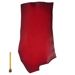 Croupon ép. 2,5mm Tannage végétal cuir Vachette coloris Rouge patiné