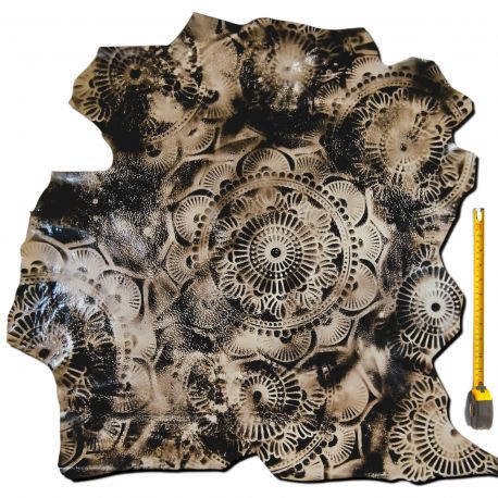 Peau entière de Chèvre imprimée cuir enduit