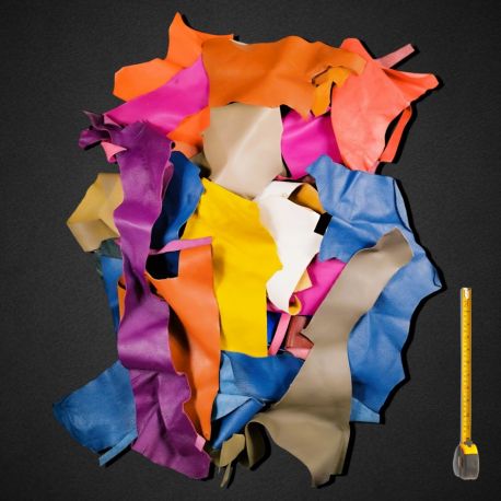 1 kg petites chutes de cuir multicolores