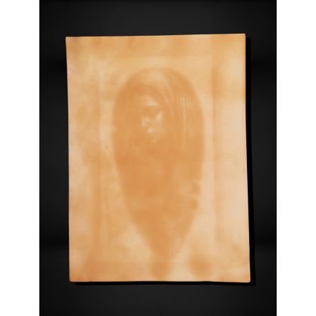 Pièce de cuir épais imprimée Vachette tannage végétal Naturel dim. 32x23 cm ép. 3 mm