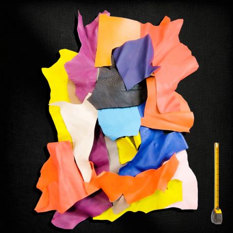 1 kg petites chutes de cuir multicolores