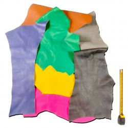 1 kg chutes de cuir multicolores