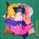 1 kg chutes de cuir multicolores