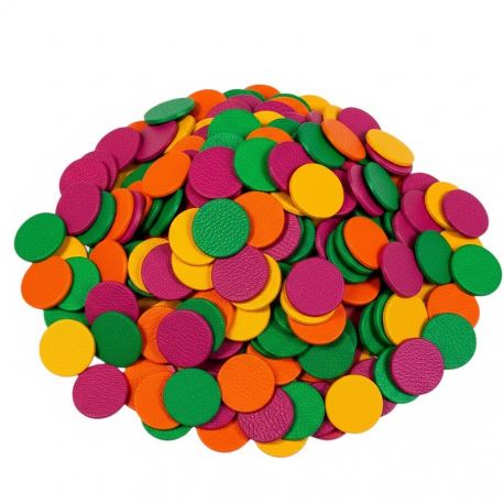10 Ronds en cuir multicolores