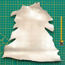 Peau entière de Chèvre cuir coloris Gris métallisé imprimé Reptile