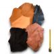 1 kg chutes de cuir multicolores