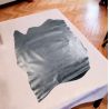 Peau entière de Chèvre cuir gris argenté