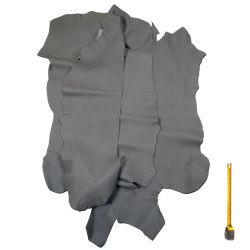 Lot réservé à Stéphane - 3 kg chutes de cuir gris