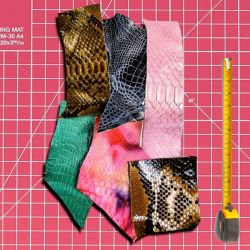 6 morceaux de cuirs Exotiques multicolores