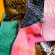 6 morceaux de cuirs Exotiques multicolores