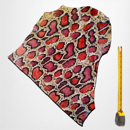Peau de bovin cuir imprimé Serpent multicolore