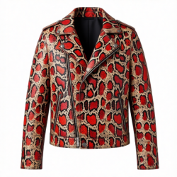 Peau de bovin cuir imprimé Serpent multicolore