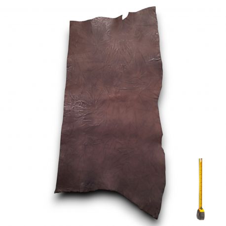 Cuir épais tannage végétal Vachette ép. 3,5mm Marron à reliefs