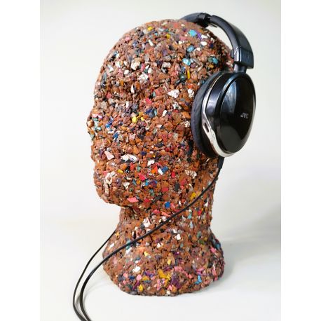 Support de casque audio en liège de cuir