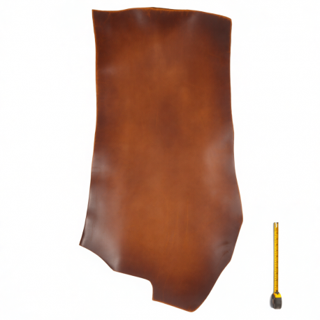 Croupon ép. 2,5mm Tannage végétal cuir Vachette coloris Marron moyen patiné