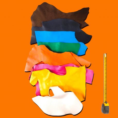 0,6 kg chutes de cuir multicolores