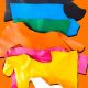 0,6 kg chutes de cuir multicolores