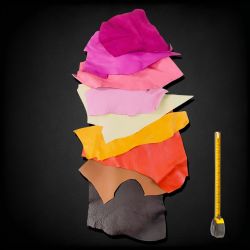 0,6 kg chutes de cuir multicolores