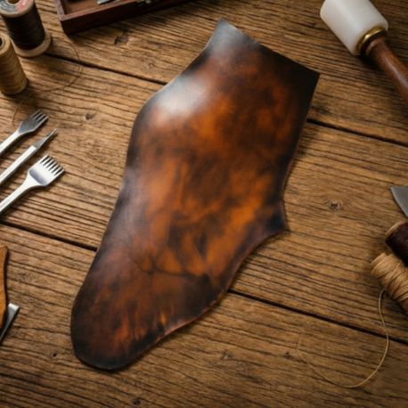 Cuir véritable Marron patiné tannage végétal peau épaisseur 2 mm