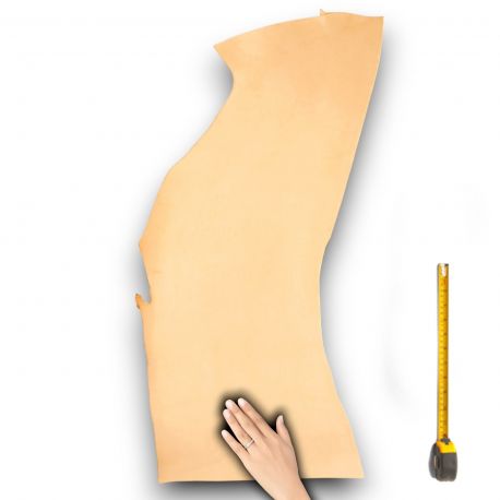 Cuir épais tannage végétal Vachette ép. 3,4 mm peau coloris Naturel