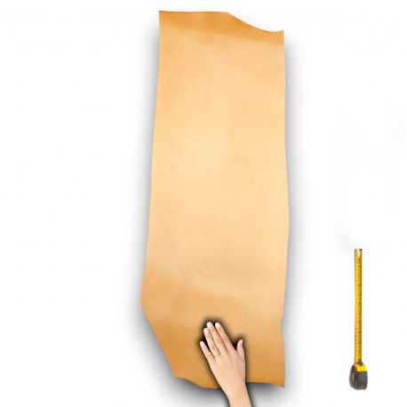 Cuir épais tannage végétal Vachette ép. 3,4 mm peau coloris Naturel