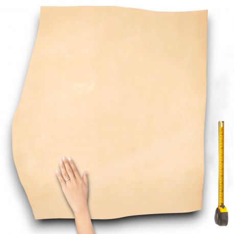 Cuir épais tannage végétal Vachette ép. 3,6 mm peau coloris Naturel