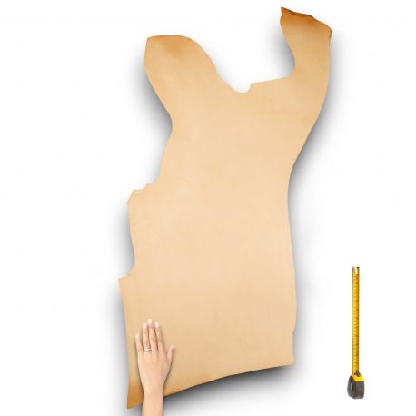 Cuir épais tannage végétal Vachette ép. 3,4 mm peau coloris Naturel