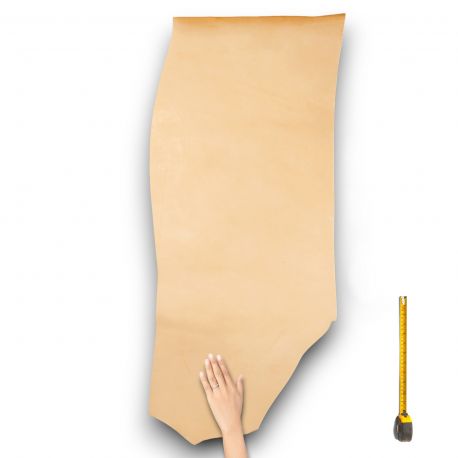 Cuir épais tannage végétal Vachette ép. 3,4 mm peau coloris Naturel