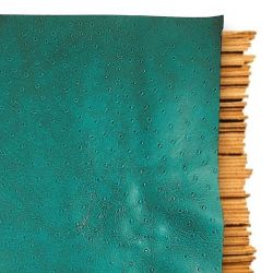 Pièce de cuir véritable peau de Vachette Vert imprimé Autruche