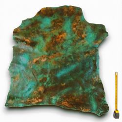 Peau entière de Chèvre cuir Vert patiné