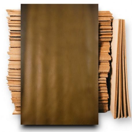 Pièce de cuir véritable peau de Vachette Vert bronze