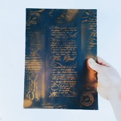 Cuir épais tannage végétal Vachette ép. 3,6 mm Noir et Or patiné main