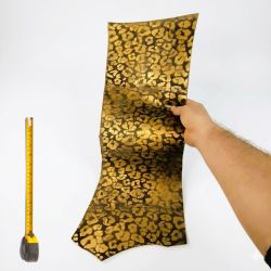 Cuir tannage végétal Vachette ép. 2 mm Noir et Or patiné main