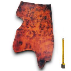 Cuir Vachette tannage végétal ép. 2mm Orange finition patinée