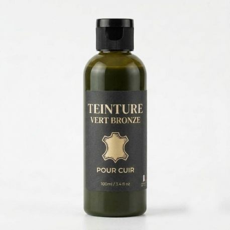 Teinture pour cuir coloris VERT BRONZE - 100 ml - Leather dye